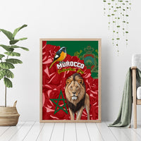 Morocco Independence Day Canvas Wall Art Barbary Lion With Moussier Redstart - Wonder Print Shop