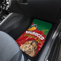 Morocco Independence Day Car Mats Barbary Lion With Moussier Redstart - Wonder Print Shop