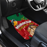 Morocco Independence Day Car Mats Barbary Lion With Moussier Redstart - Wonder Print Shop