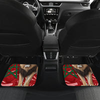 Morocco Independence Day Car Mats Barbary Lion With Moussier Redstart - Wonder Print Shop