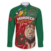 Morocco Independence Day Family Matching Summer Maxi Dress and Hawaiian Shirt Barbary Lion With Moussier Redstart - Wonder Print Shop