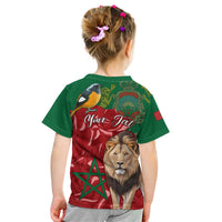 Morocco Independence Day Kid T Shirt Barbary Lion With Moussier Redstart - Wonder Print Shop