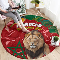 morocco-independence-day-round-carpet-barbary-lion-with-moussier-redstart