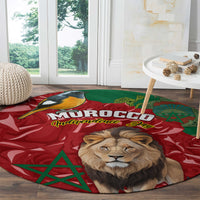 morocco-independence-day-round-carpet-barbary-lion-with-moussier-redstart