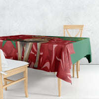 Morocco Independence Day Tablecloth Barbary Lion With Moussier Redstart - Wonder Print Shop