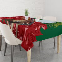 Morocco Independence Day Tablecloth Barbary Lion With Moussier Redstart - Wonder Print Shop