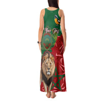 Morocco Independence Day Tank Maxi Dress Barbary Lion With Moussier Redstart - Wonder Print Shop