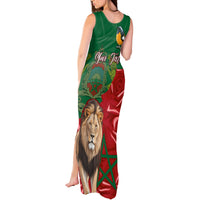 Morocco Independence Day Tank Maxi Dress Barbary Lion With Moussier Redstart - Wonder Print Shop