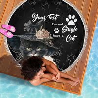 Single Day Beach Blanket I Am Not Single I Have A Cat - Wonder Print Shop