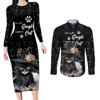 Single Day Couples Matching Long Sleeve Bodycon Dress and Long Sleeve Button Shirts I Am Not Single I Have A Cat - Wonder Print Shop