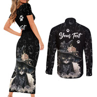 Single Day Couples Matching Short Sleeve Bodycon Dress and Long Sleeve Button Shirts I Am Not Single I Have A Cat - Wonder Print Shop