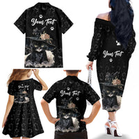Single Day Family Matching Off Shoulder Long Sleeve Dress and Hawaiian Shirt I Am Not Single I Have A Cat - Wonder Print Shop