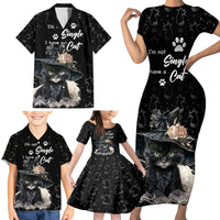 Single Day Family Matching Short Sleeve Bodycon Dress and Hawaiian Shirt I Am Not Single I Have A Cat - Wonder Print Shop