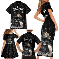 Single Day Family Matching Short Sleeve Bodycon Dress and Hawaiian Shirt I Am Not Single I Have A Cat - Wonder Print Shop
