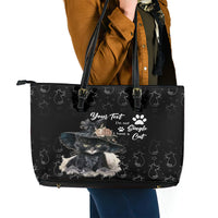 Single Day Leather Tote Bag I Am Not Single I Have A Cat - Wonder Print Shop