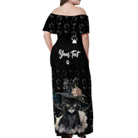 Single Day Off Shoulder Maxi Dress I Am Not Single I Have A Cat - Wonder Print Shop