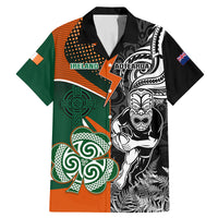 New Zealand and Ireland Rugby Family Matching Mermaid Dress and Hawaiian Shirt Silver Fern With Shamrock 2023 World Cup - Wonder Print Shop