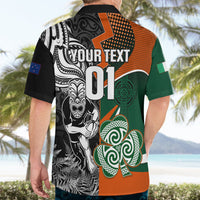 New Zealand and Ireland Rugby Hawaiian Shirt Silver Fern With Shamrock 2023 World Cup - Wonder Print Shop