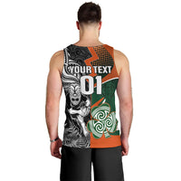 New Zealand and Ireland Rugby Men Tank Top Silver Fern With Shamrock 2023 World Cup - Wonder Print Shop
