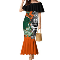 New Zealand and Ireland Rugby Mermaid Dress Silver Fern With Shamrock 2023 World Cup - Wonder Print Shop
