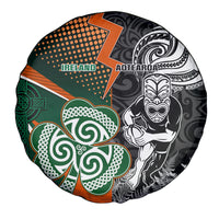 New Zealand and Ireland Rugby Spare Tire Cover Silver Fern With Shamrock 2023 World Cup - Wonder Print Shop