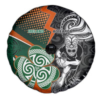 New Zealand and Ireland Rugby Spare Tire Cover Silver Fern With Shamrock 2023 World Cup - Wonder Print Shop