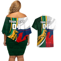 South Africa and France Rugby Couples Matching Off Shoulder Short Dress and Hawaiian Shirt Springbok With Le XV de France 2023 World Cup - Wonder Print Shop