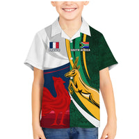 South Africa and France Rugby Family Matching Mermaid Dress and Hawaiian Shirt Springbok With Le XV de France 2023 World Cup - Wonder Print Shop