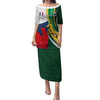 South Africa and France Rugby Family Matching Puletasi Dress and Hawaiian Shirt Springbok With Le XV de France 2023 World Cup - Wonder Print Shop