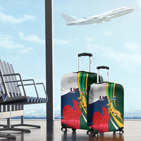 South Africa and France Rugby Luggage Cover Springbok With Le XV de France 2023 World Cup - Wonder Print Shop