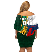 South Africa and France Rugby Off Shoulder Short Dress Springbok With Le XV de France 2023 World Cup - Wonder Print Shop