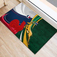 South Africa and France Rugby Rubber Doormat Springbok With Le XV de France 2023 World Cup - Wonder Print Shop