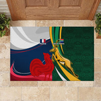 South Africa and France Rugby Rubber Doormat Springbok With Le XV de France 2023 World Cup - Wonder Print Shop