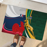 South Africa and France Rugby Rubber Doormat Springbok With Le XV de France 2023 World Cup - Wonder Print Shop