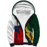 South Africa and France Rugby Sherpa Hoodie Springbok With Le XV de France 2023 World Cup - Wonder Print Shop