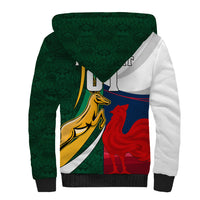 South Africa and France Rugby Sherpa Hoodie Springbok With Le XV de France 2023 World Cup - Wonder Print Shop