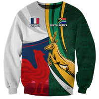 South Africa and France Rugby Sweatshirt Springbok With Le XV de France 2023 World Cup - Wonder Print Shop