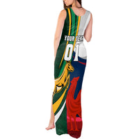 South Africa and France Rugby Tank Maxi Dress Springbok With Le XV de France 2023 World Cup - Wonder Print Shop
