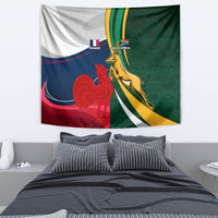 South Africa and France Rugby Tapestry Springbok With Le XV de France 2023 World Cup - Wonder Print Shop