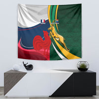 South Africa and France Rugby Tapestry Springbok With Le XV de France 2023 World Cup - Wonder Print Shop
