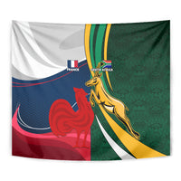 South Africa and France Rugby Tapestry Springbok With Le XV de France 2023 World Cup - Wonder Print Shop