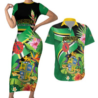 Personalized Dominica Couples Matching Short Sleeve Bodycon Dress and Hawaiian Shirt Nature Island of the Caribbean - Wonder Print Shop
