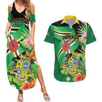 Personalized Dominica Couples Matching Summer Maxi Dress and Hawaiian Shirt Nature Island of the Caribbean - Wonder Print Shop