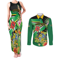 Personalized Dominica Couples Matching Tank Maxi Dress and Long Sleeve Button Shirt Nature Island of the Caribbean - Wonder Print Shop