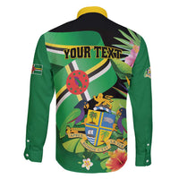 Personalized Dominica Family Matching Short Sleeve Bodycon Dress and Hawaiian Shirt Nature Island of the Caribbean - Wonder Print Shop