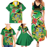 Personalized Dominica Family Matching Summer Maxi Dress and Hawaiian Shirt Nature Island of the Caribbean - Wonder Print Shop