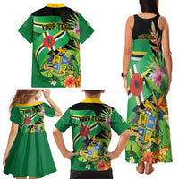 Personalized Dominica Family Matching Tank Maxi Dress and Hawaiian Shirt Nature Island of the Caribbean - Wonder Print Shop