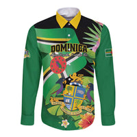 Personalized Dominica Long Sleeve Button Shirt Nature Island of the Caribbean - Wonder Print Shop