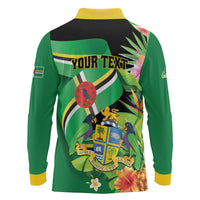 Personalized Dominica Long Sleeve Polo Shirt Nature Island of the Caribbean - Wonder Print Shop