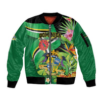Personalized Dominica Sleeve Zip Bomber Jacket Nature Island of the Caribbean - Wonder Print Shop